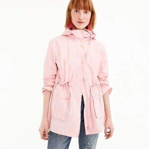 J. Crew Perfect lightweight utility rain jacket in light pink size xs